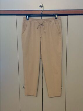 Banana Republic Hayden Neutral Drawstring Ankle Slit Pants size 10